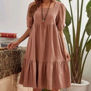 Dusty Pink Smock Dress